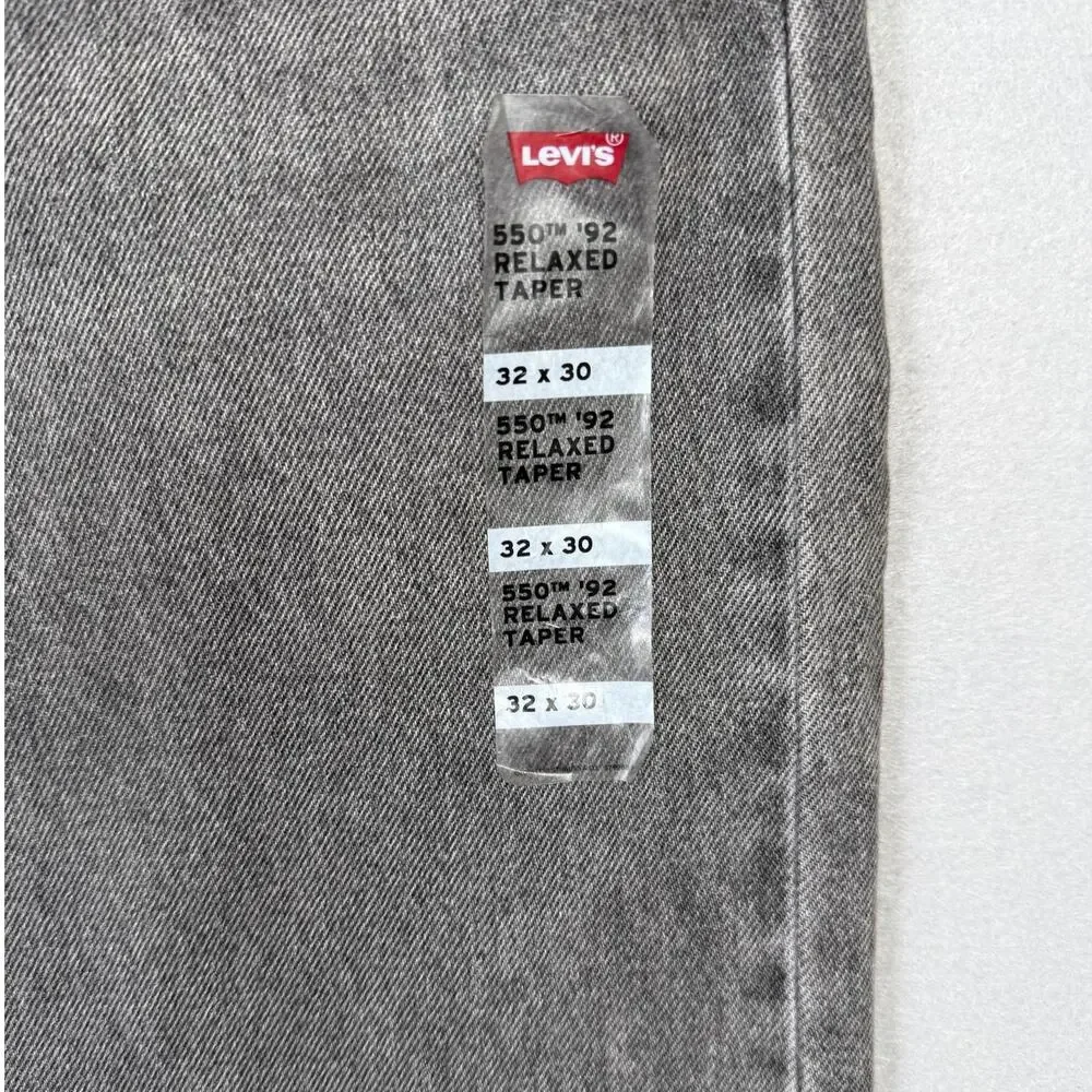 Levi's Mens 550 92 Relaxed-Fit Jean, Gray Worn In 32x30 $80